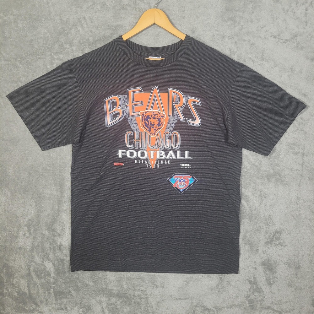Vintage Chicago Bears Shirt Mens XL Black Football Trench Ultra NFL 75th 90s